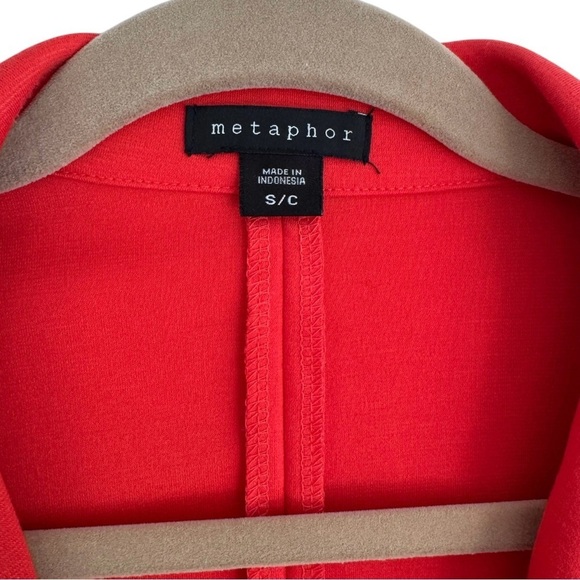 Metaphor Bright Coral 2-Button Blazer w/ Peplum Back Women’s Casual Jacket Sm - Picture 6 of 10